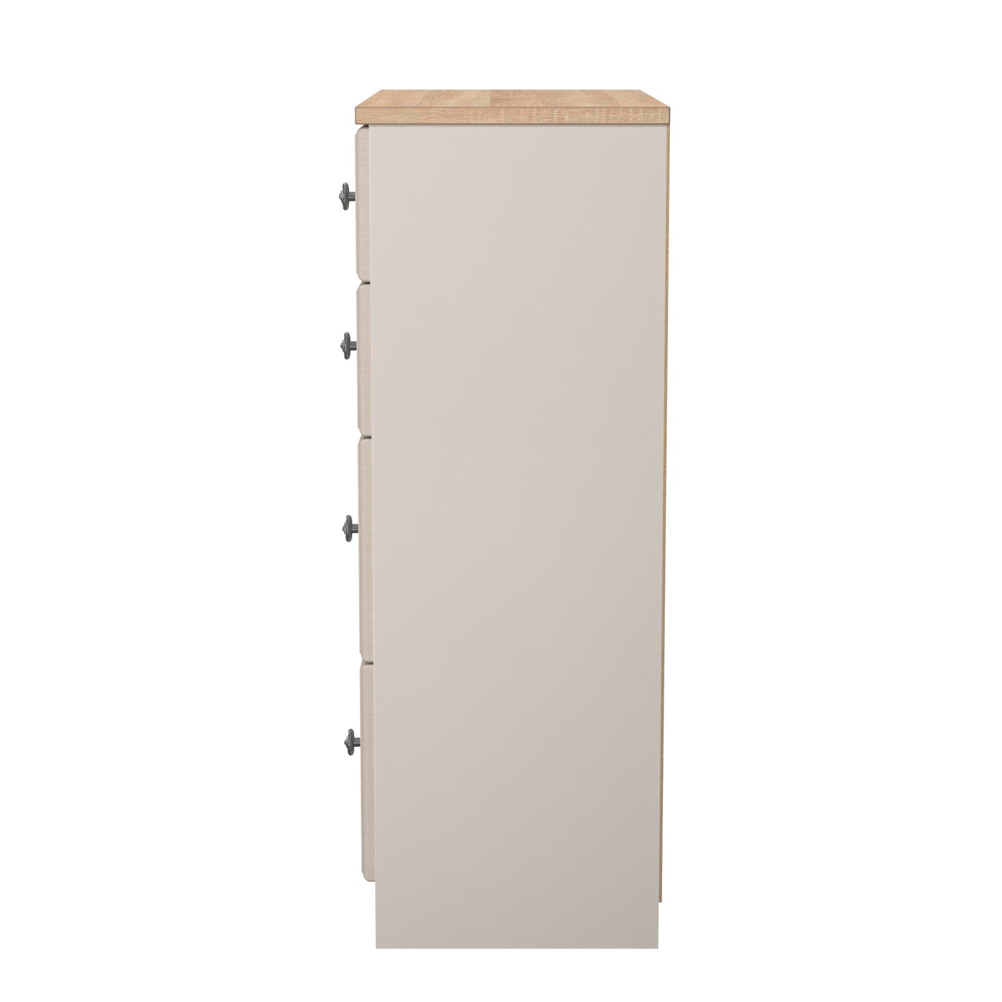 Norfolk Tall Chest of Drawers Off-white & Light Oak 4 Drawers 74cm