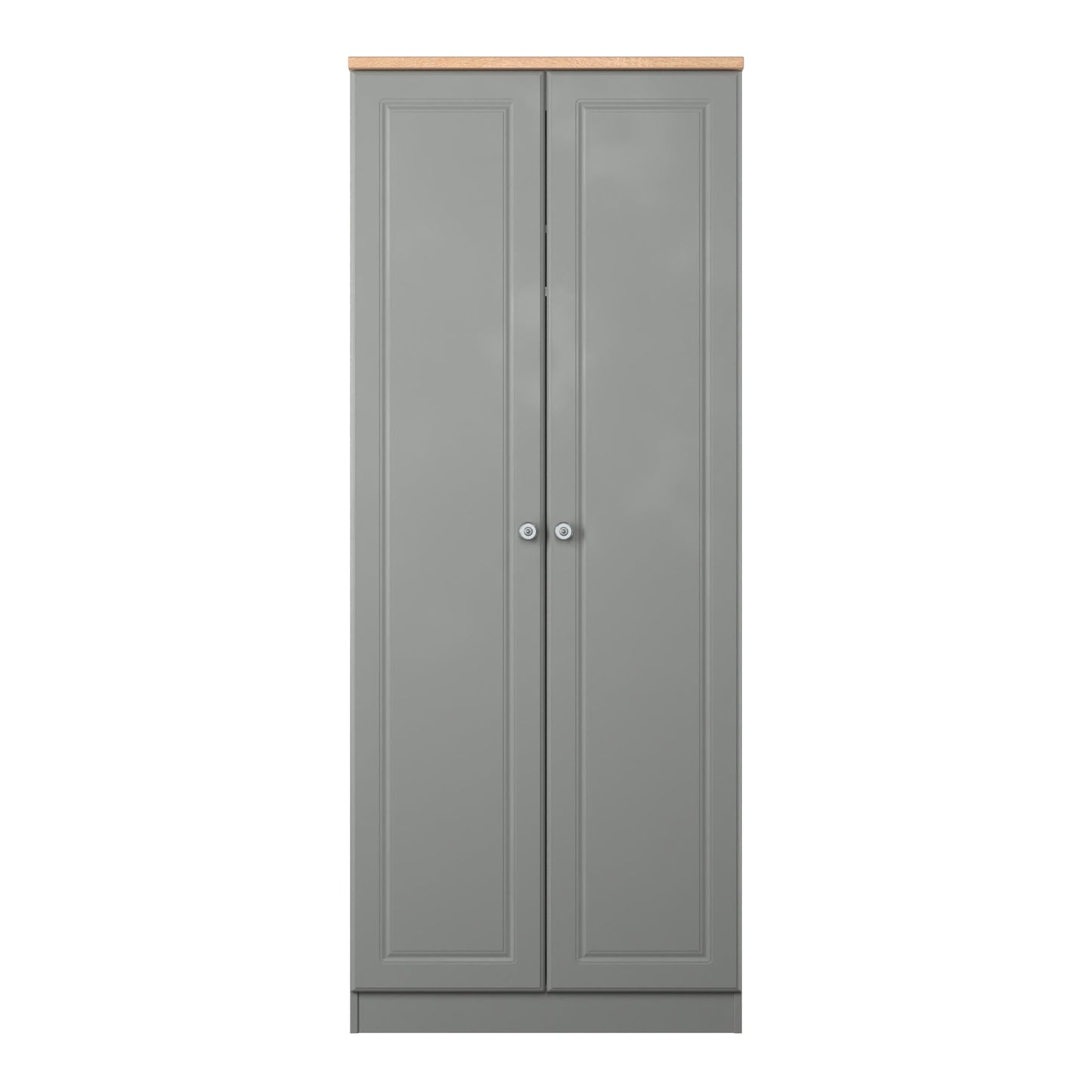 Norfolk Tall Wardrobe Grey & Light Oak 1 Shelf 74cm