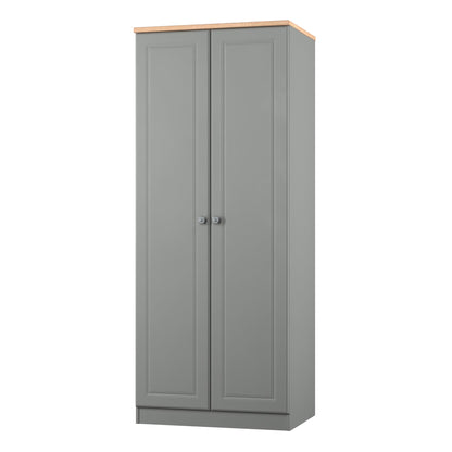 Norfolk Tall Wardrobe Grey & Light Oak 1 Shelf 74cm