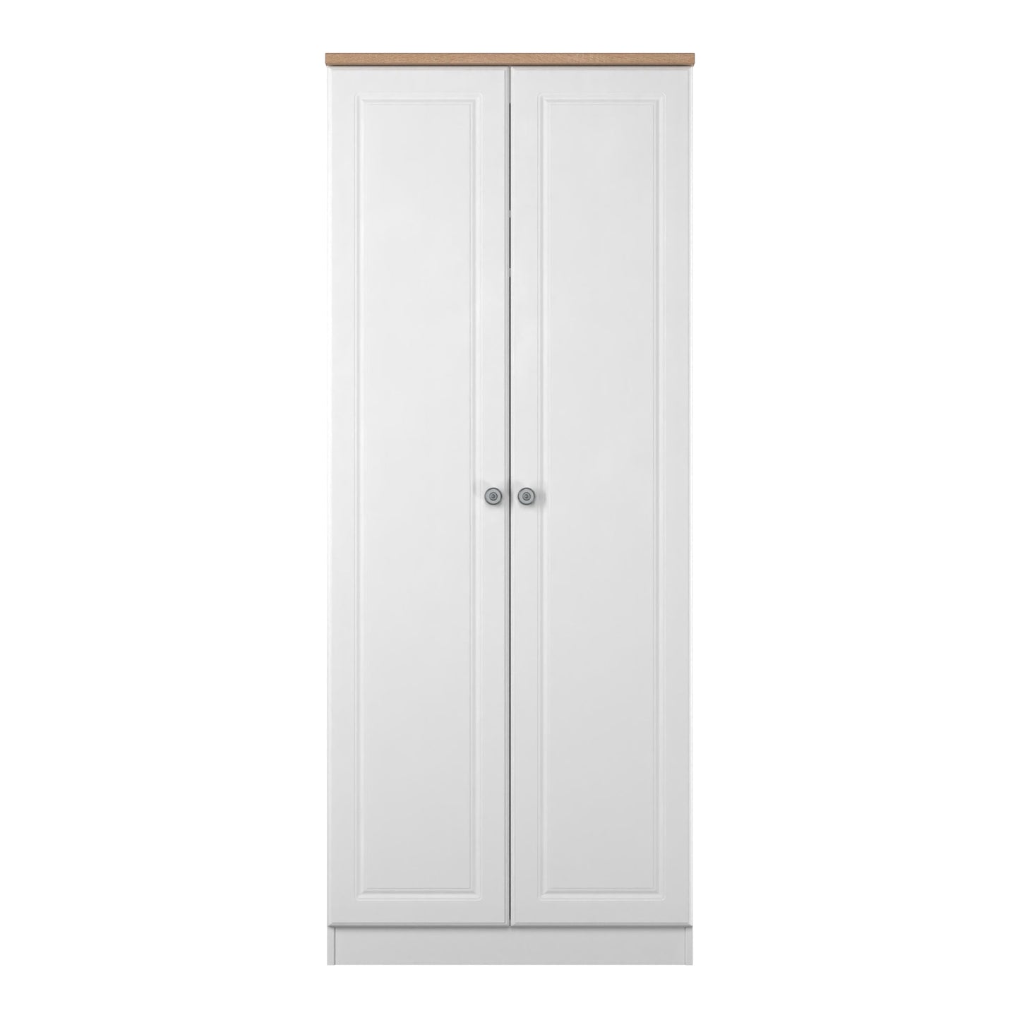 Norfolk Tall Wardrobe White & Light Oak 1 Shelf 74cm