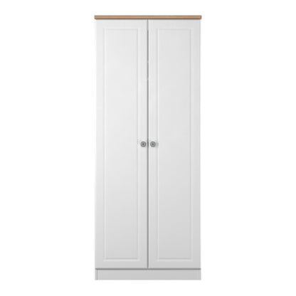 Norfolk Tall Wardrobe White & Light Oak 1 Shelf 74cm