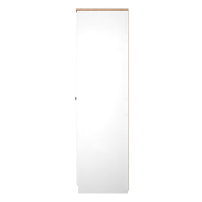 Norfolk Tall Wardrobe White & Light Oak 1 Shelf 74cm