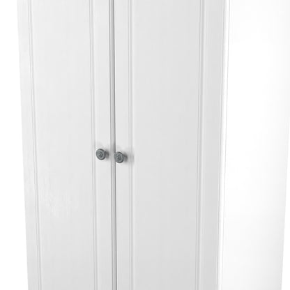 Norfolk Tall Wardrobe White & Light Oak 1 Shelf 74cm
