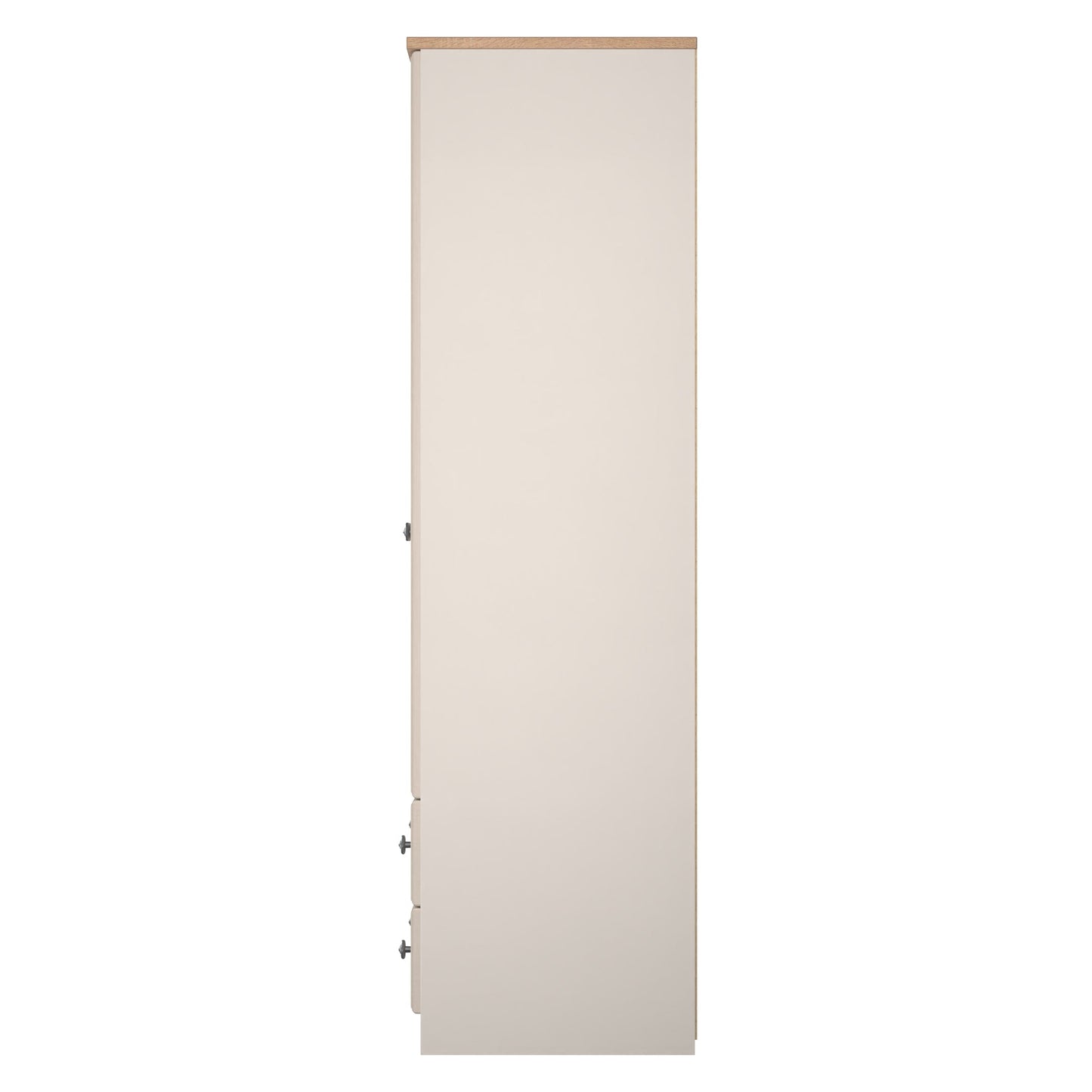 Norfolk Tall Wardrobe Off-white & Light Oak 2 Drawers 74cm