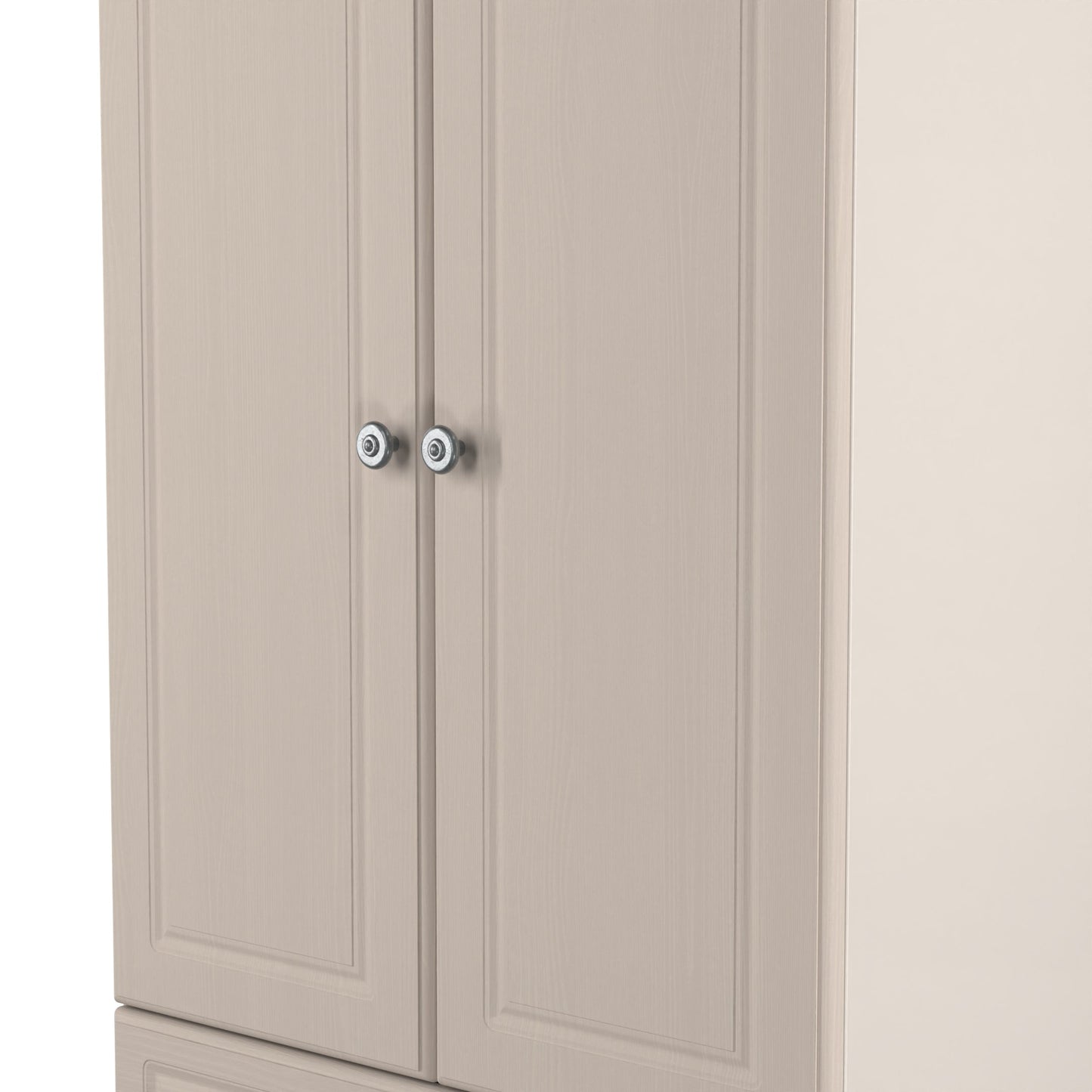 Norfolk Tall Wardrobe Off-white & Light Oak 2 Drawers 74cm