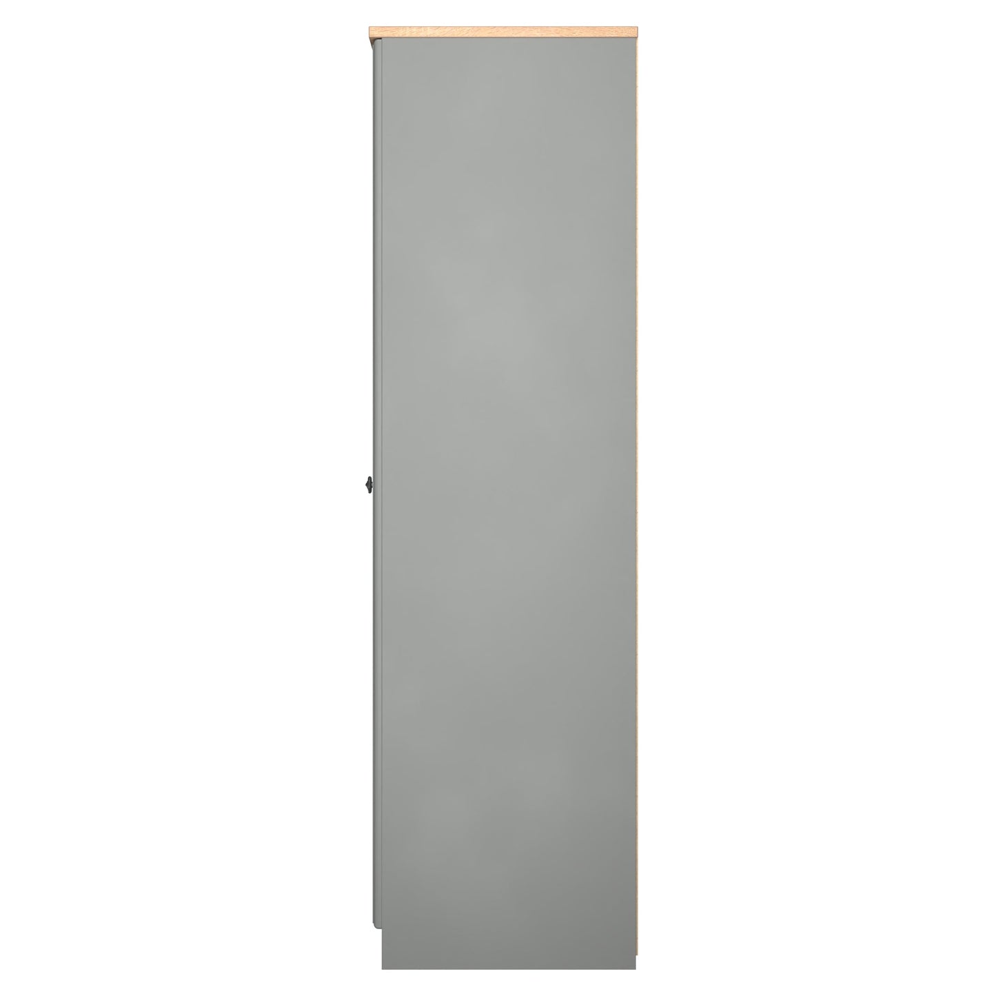 Norfolk Tall Mirror Wardrobe Grey & Light Oak 1 Shelf 111cm