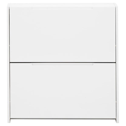 GFW Narrow Shoe Storage White 2 Doors 2 Shelves