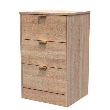 Nashville F Bedside Table Light Oak 3 Drawers 45cm