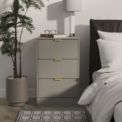 Nashville F Bedside Table Grey 3 Drawers 45cm