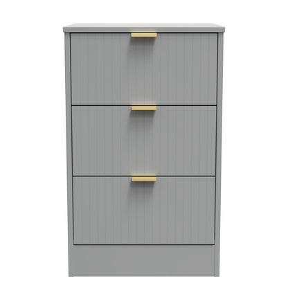 Nashville F Bedside Table Grey 3 Drawers 45cm