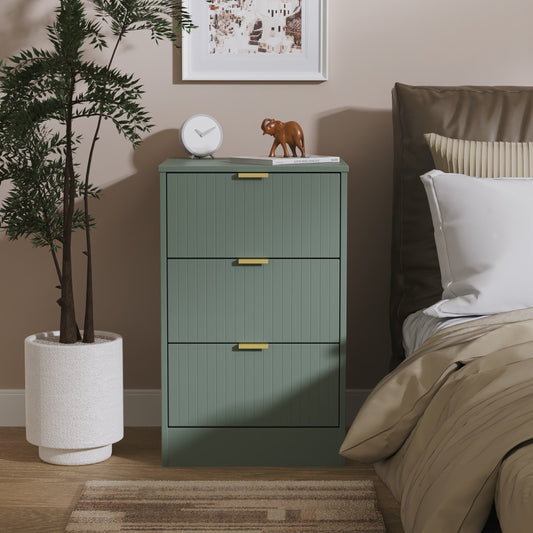Nashville F Bedside Table Green 3 Drawers 45cm