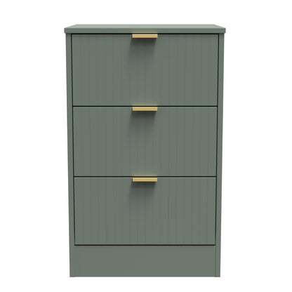 Nashville F Bedside Table Green 3 Drawers 45cm