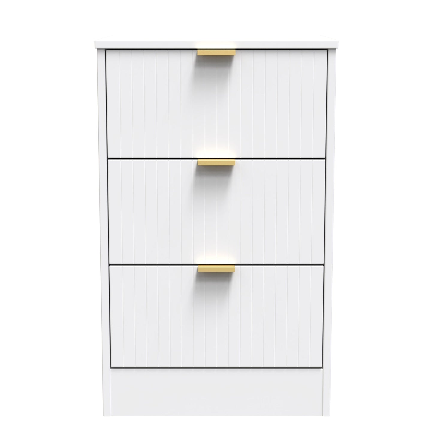 Nashville F Bedside Table White 3 Drawers 45cm
