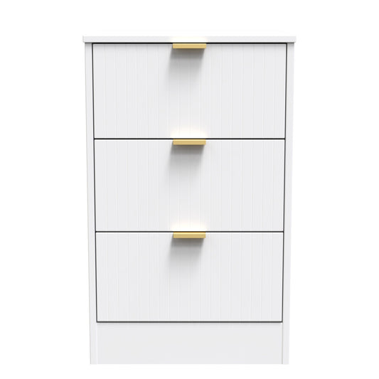 Nashville F Bedside Table White 3 Drawers 45cm