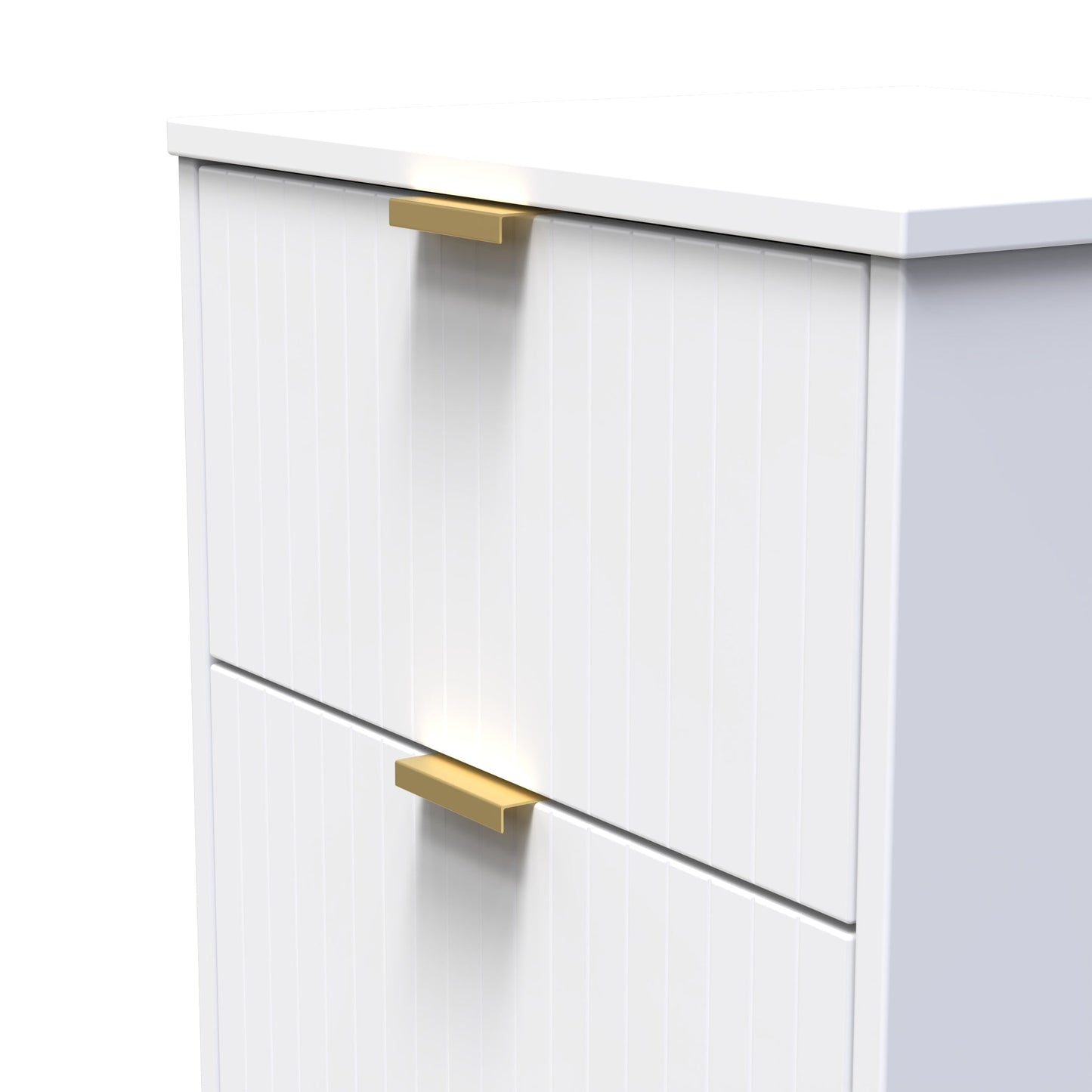 Nashville F Bedside Table White 3 Drawers 45cm