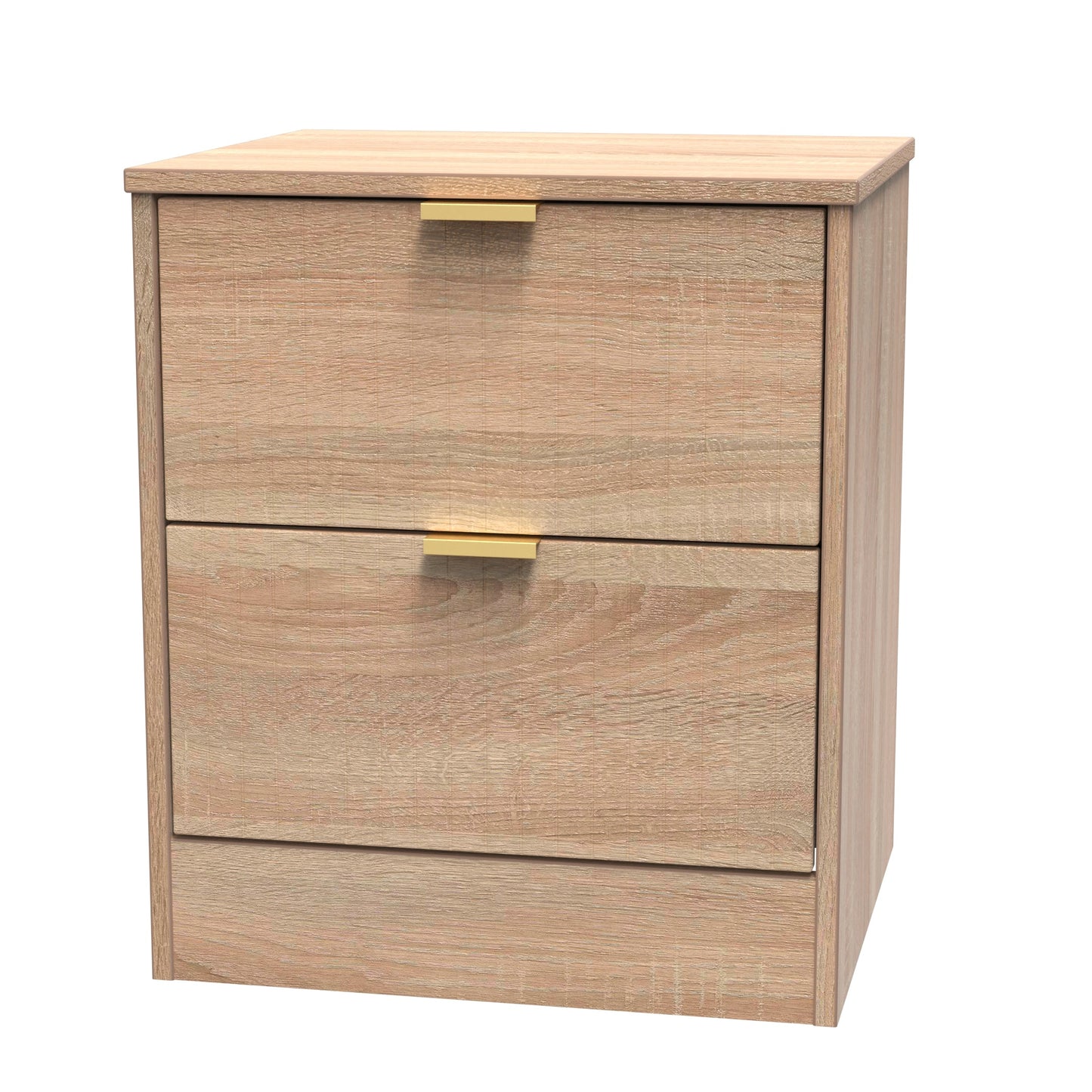Nashville F Bedside Table Light Oak 2 Drawers 45cm