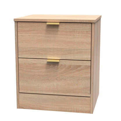 Nashville F Bedside Table Light Oak 2 Drawers 45cm