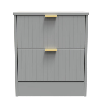 Nashville F Bedside Table Grey 2 Drawers 45cm