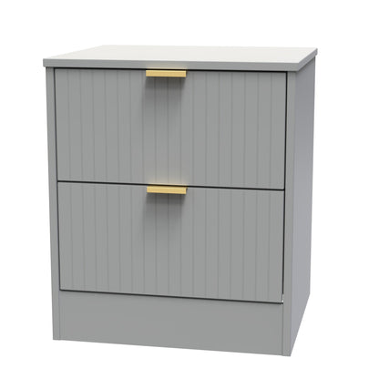 Nashville F Bedside Table Grey 2 Drawers 45cm