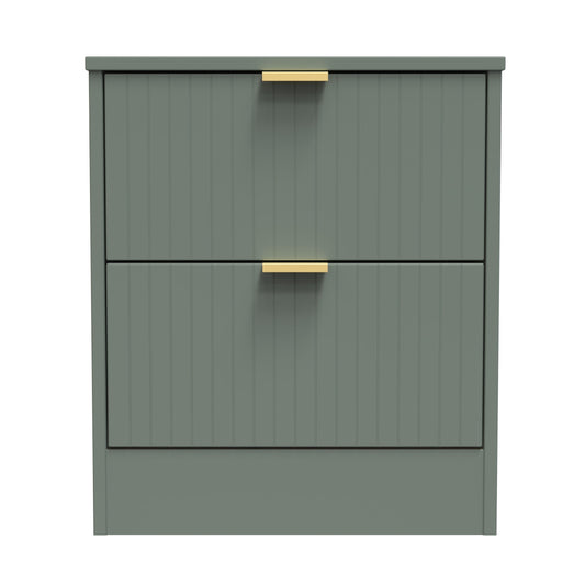 Nashville F Bedside Table Green 2 Drawers 45cm