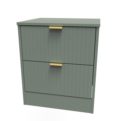 Nashville F Bedside Table Green 2 Drawers 45cm