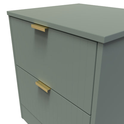 Nashville F Bedside Table Green 2 Drawers 45cm