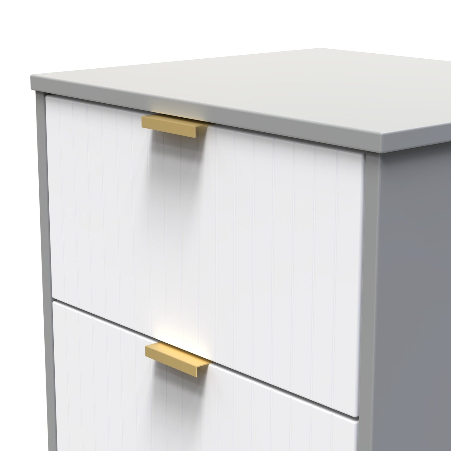 Nashville F Bedside Table White & Grey 2 Drawers 45cm