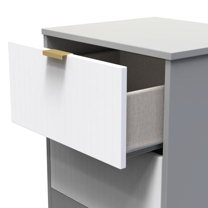 Nashville F Bedside Table White & Grey 2 Drawers 45cm