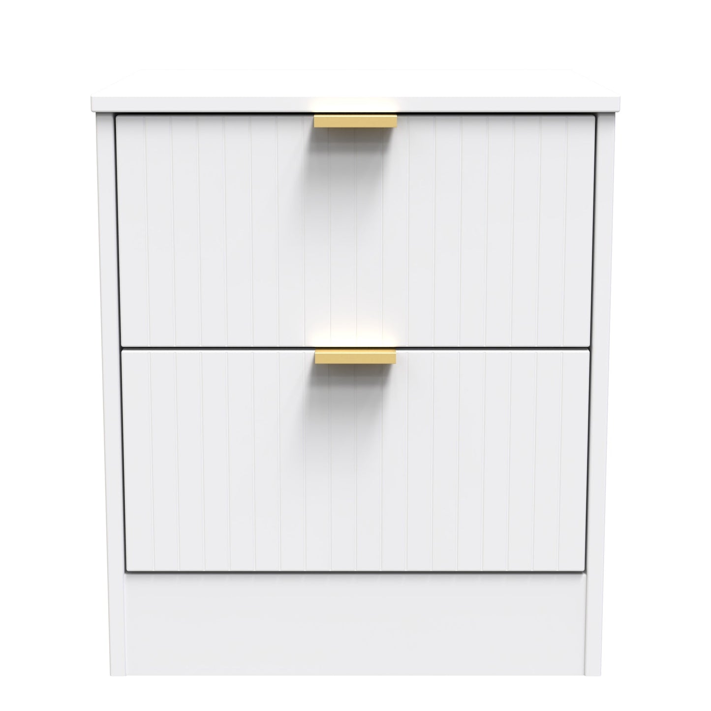 Nashville F Bedside Table White 2 Drawers 45cm