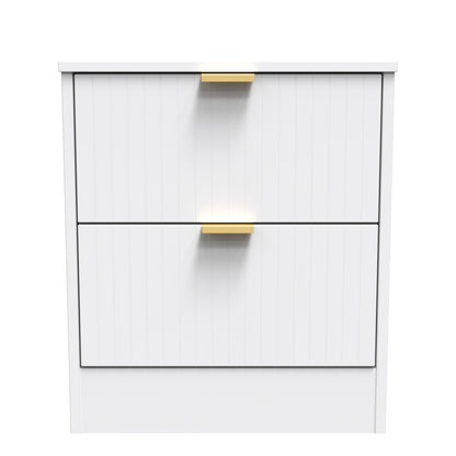 Nashville F Bedside Table White 2 Drawers 45cm