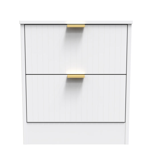 Nashville F Bedside Table White 2 Drawers 45cm