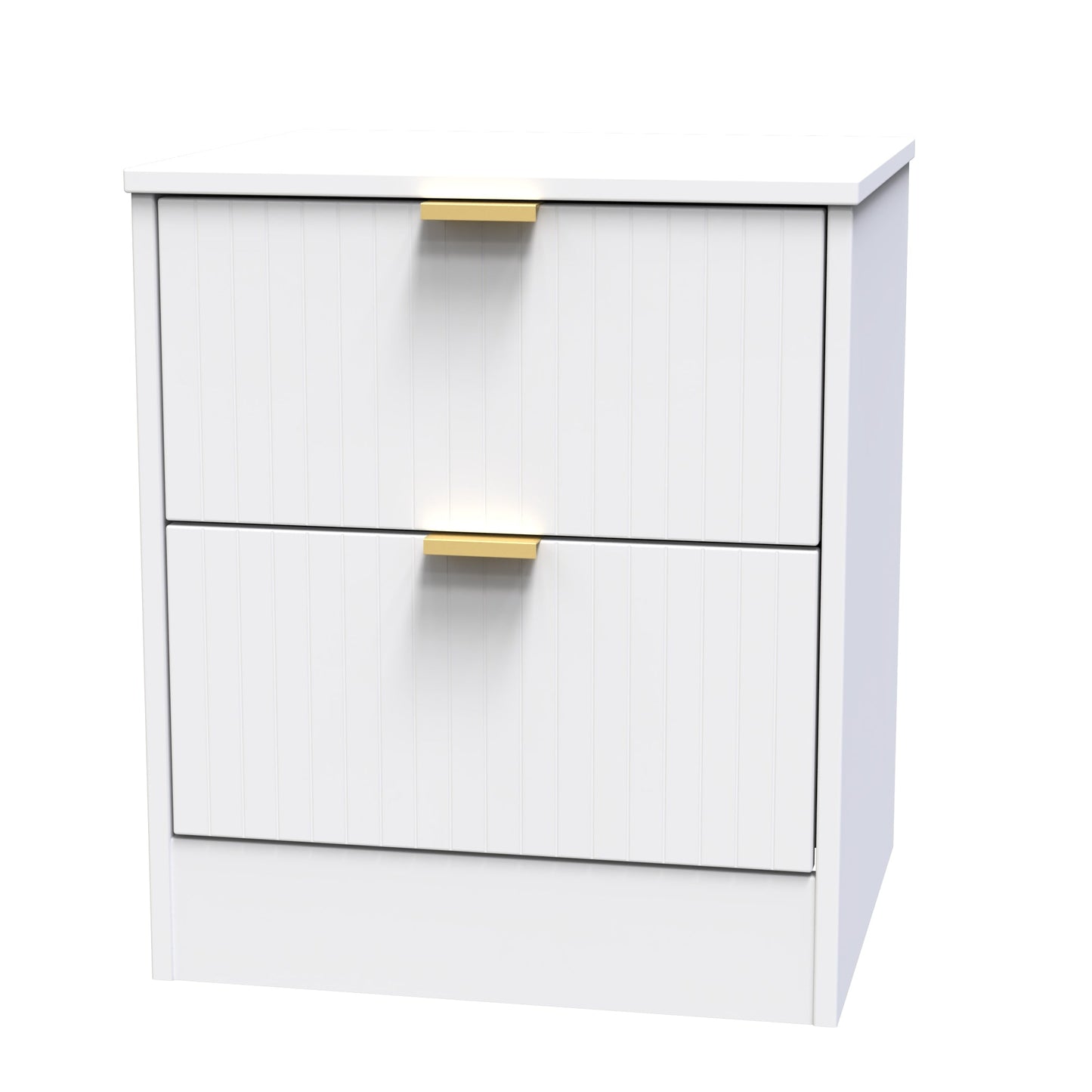 Nashville F Bedside Table White 2 Drawers 45cm