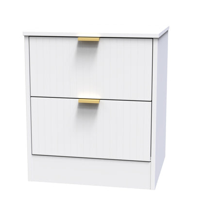 Nashville F Bedside Table White 2 Drawers 45cm
