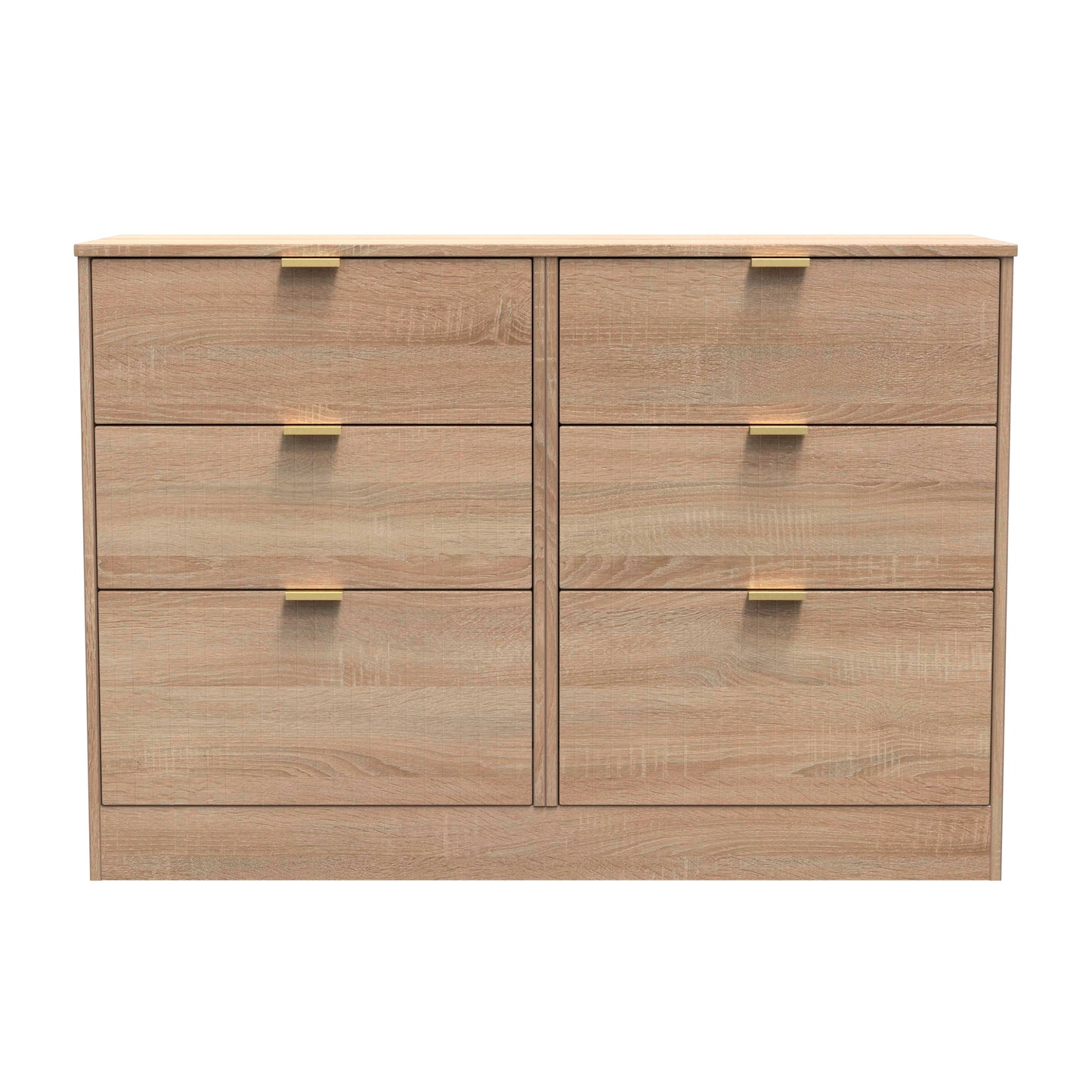 Nashville F Large Chest of Drawers Light Oak 6 Drawers 115cm