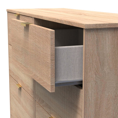 Nashville F Large Chest of Drawers Light Oak 6 Drawers 115cm
