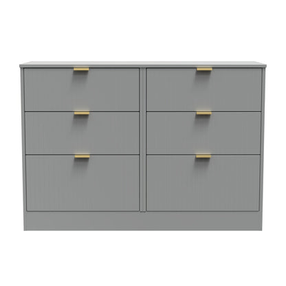 Nashville F Large Chest of Drawers Grey 6 Drawers 115cm