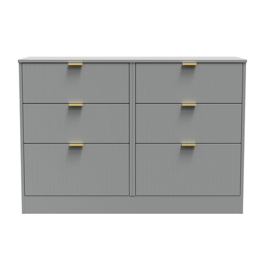 Nashville F Large Chest of Drawers Grey 6 Drawers 115cm
