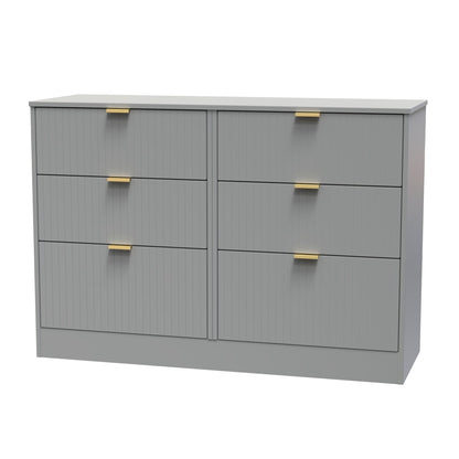 Nashville F Large Chest of Drawers Grey 6 Drawers 115cm