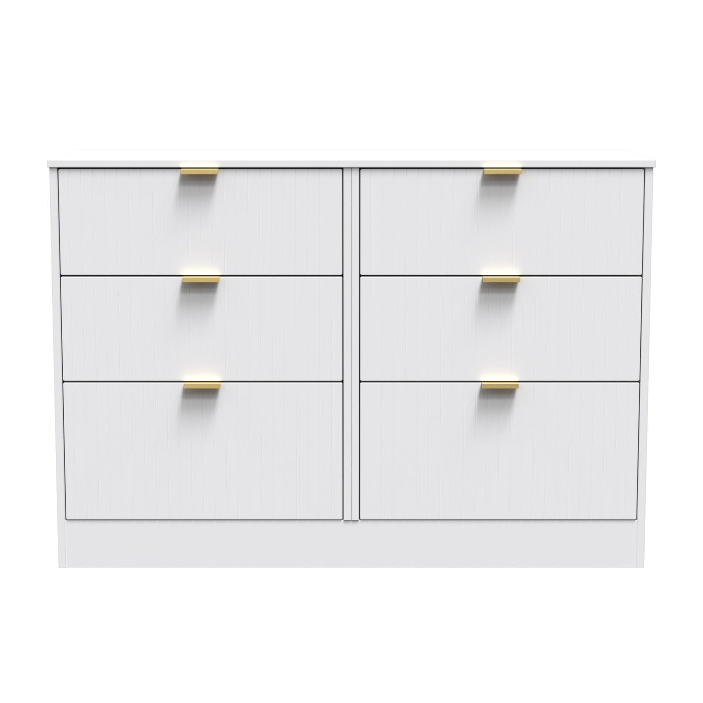 Nashville F Large Chest of Drawers White 6 Drawers 115cm
