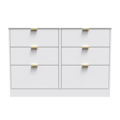 Nashville F Large Chest of Drawers White 6 Drawers 115cm