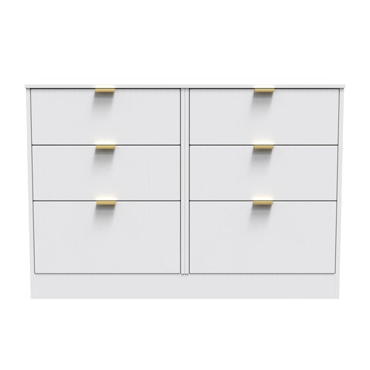 Nashville F Large Chest of Drawers White 6 Drawers 115cm