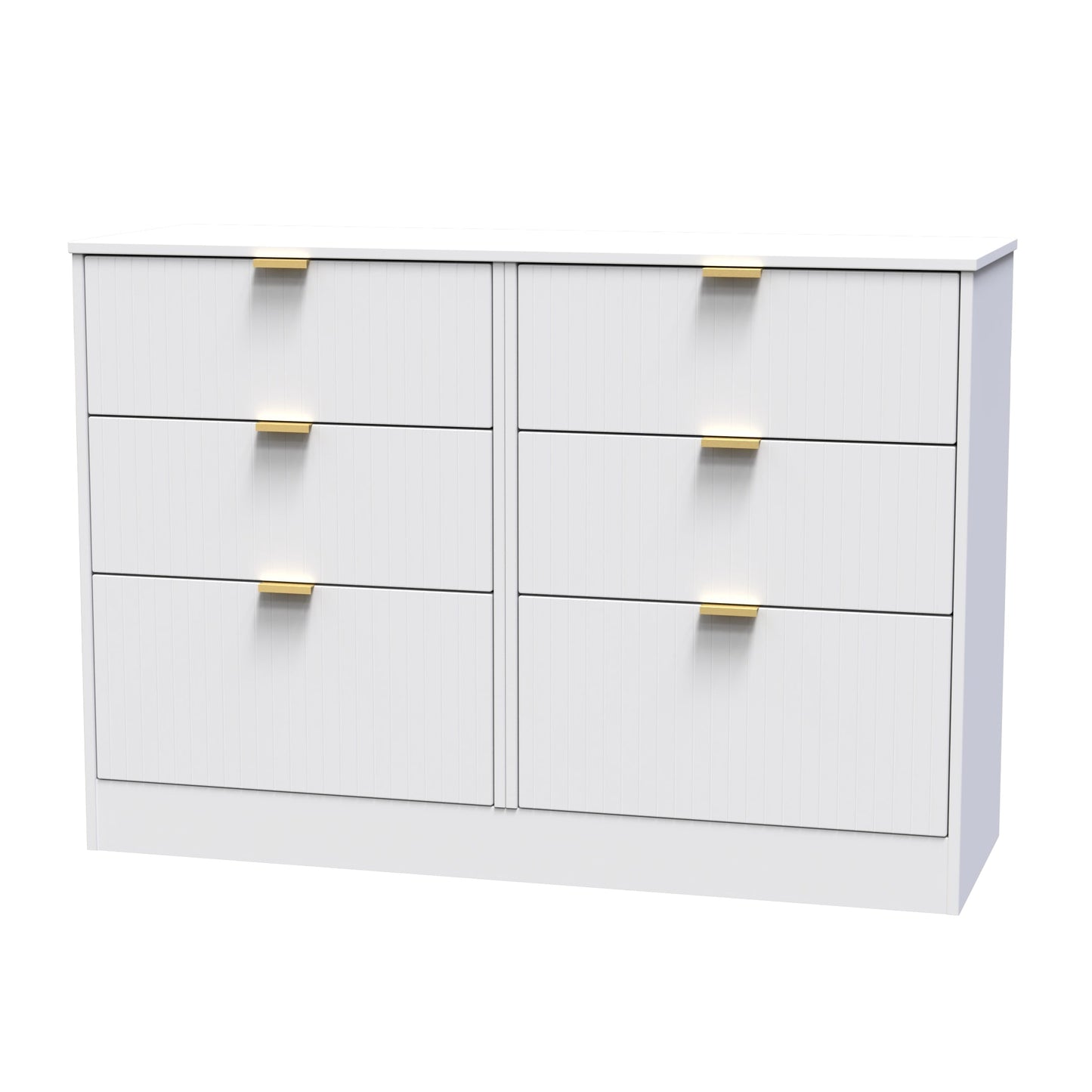 Nashville F Large Chest of Drawers White 6 Drawers 115cm