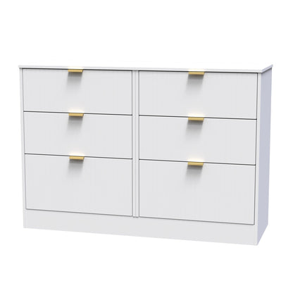 Nashville F Large Chest of Drawers White 6 Drawers 115cm