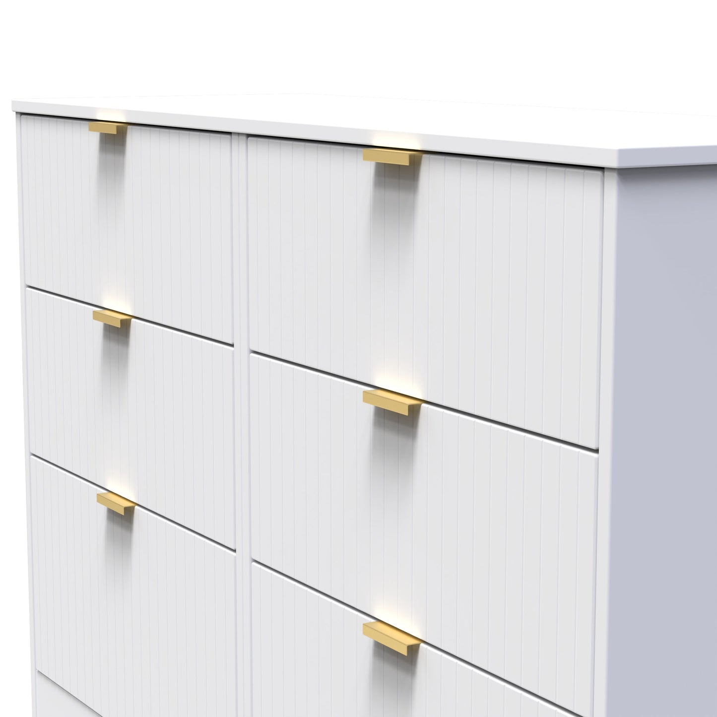 Nashville F Large Chest of Drawers White 6 Drawers 115cm