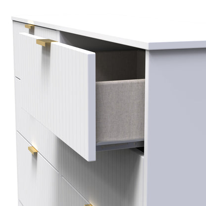 Nashville F Large Chest of Drawers White 6 Drawers 115cm