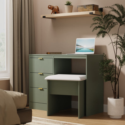 Nashville F Desk Green 3 Drawers 97cm