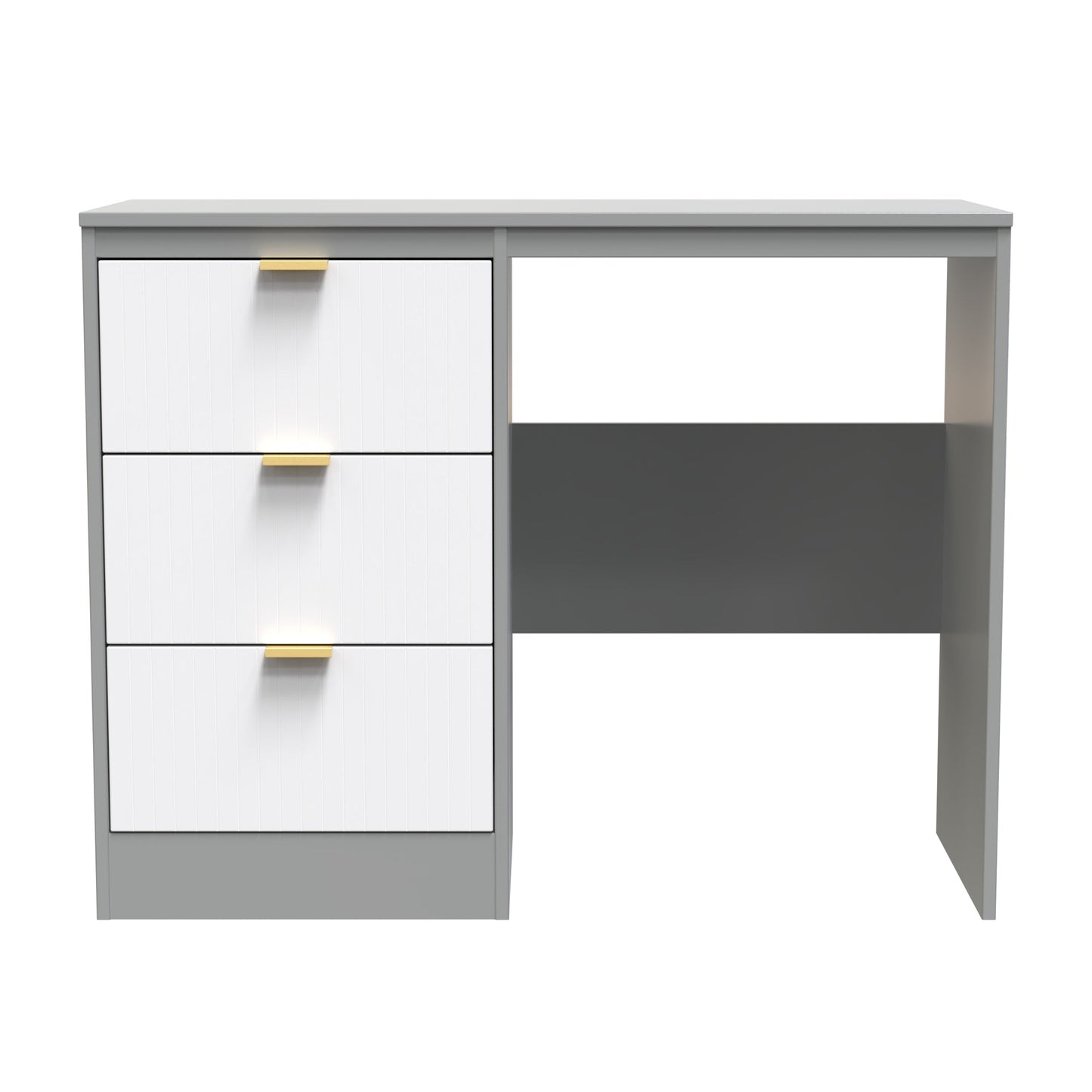 Nashville F Desk White & Grey 3 Drawers 97cm