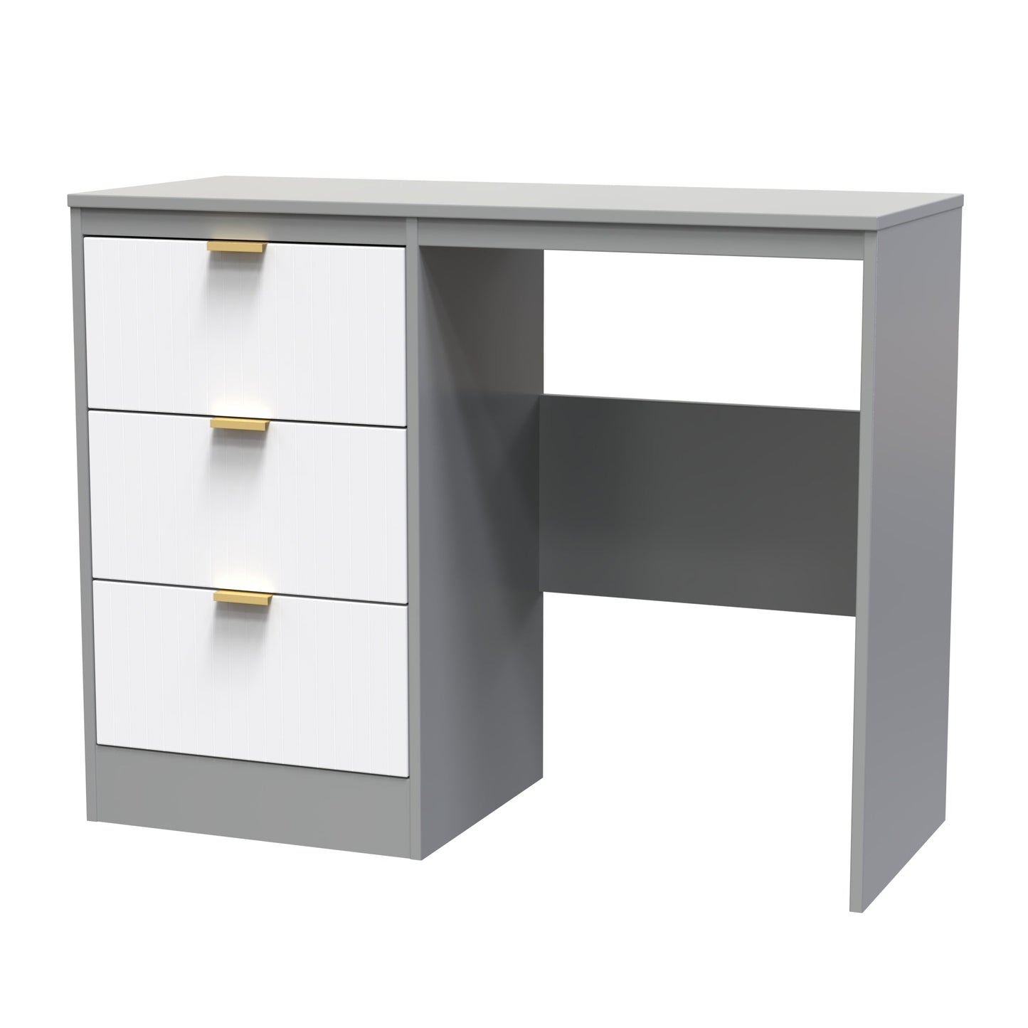 Nashville F Desk White & Grey 3 Drawers 97cm