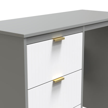 Nashville F Desk White & Grey 3 Drawers 97cm
