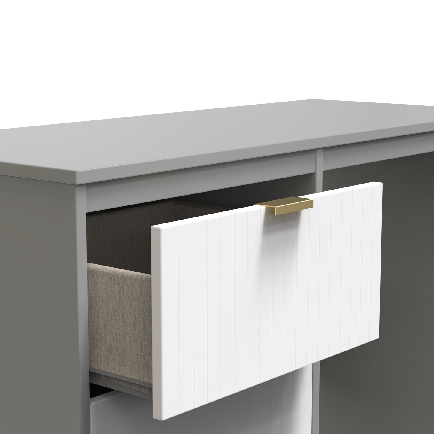 Nashville F Desk White & Grey 3 Drawers 97cm